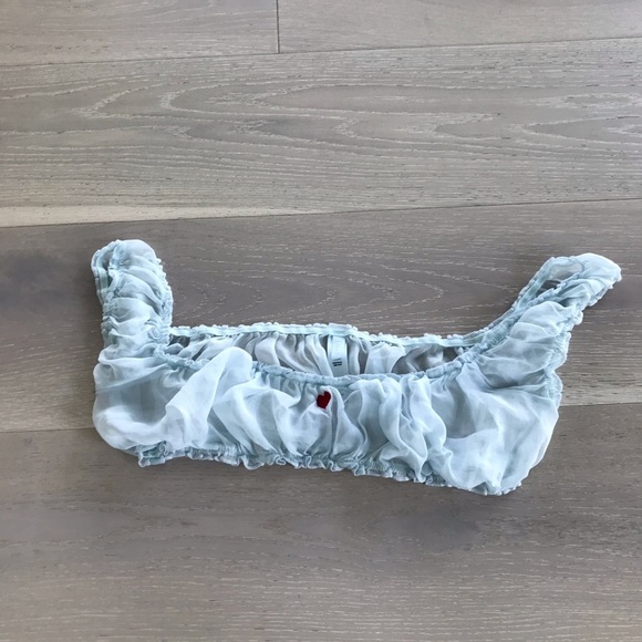 Light Blue Women's Intimate Top - Picture 1 of 5